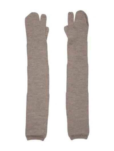 Pre-owned Maison Margiela Long Knit Tabi Gloves In Gray