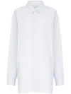 Maison Margiela Oversize Cotton Poplin Long Shirt In White
