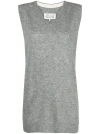 Maison Margiela Grey Wool Vest In Multicolor