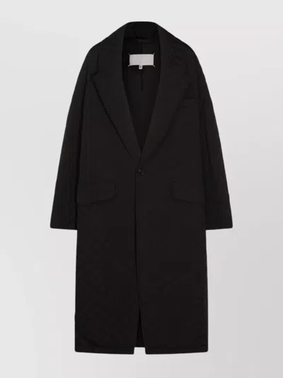 MAISON MARGIELA LONG QUILTED DOWN JACKET FRONT POCKETS