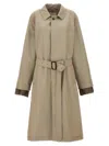 Maison Margiela Long Single-breasted Trench Coat In Stone