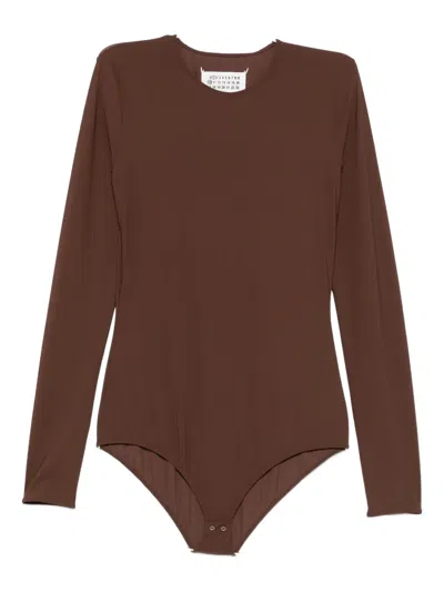 Maison Margiela Long-sleeve Bodysuit In Burgundy