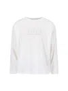 Maison Margiela Long-sleeve Cotton T-shirt With Numeric Logo And Four Stitches In White