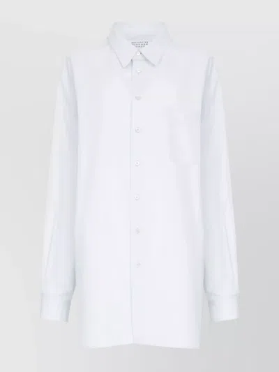 MAISON MARGIELA LONG SLEEVE CURVED HEM SHIRT