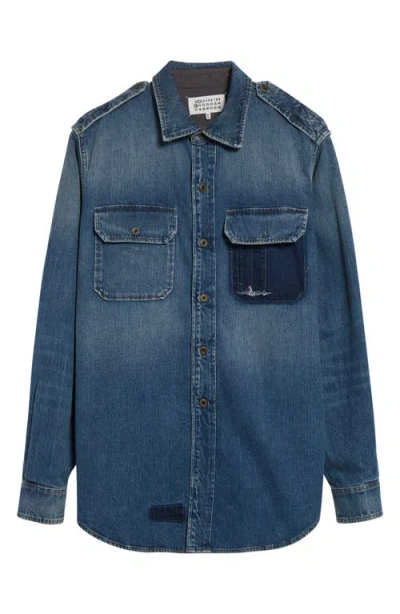 MAISON MARGIELA MAISON MARGIELA LONG SLEEVE DENIM BUTTON-UP SHIRT