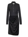 Maison Margiela Long Sleeve Midi Dress In Blue