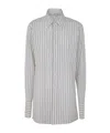 Maison Margiela Long-sleeve Pinstripe-pattern Shirt In Gray