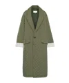 Maison Margiela Long Sleeve Quilted Coat In Green