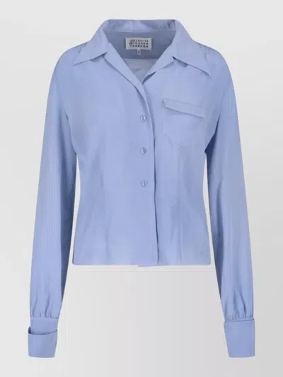 Maison Margiela Classic Blue Shirt With Tailored Fit And Button-down Design