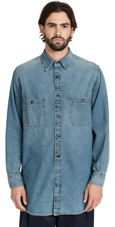 Maison Margiela Long Sleeve Shirt Medium Blue