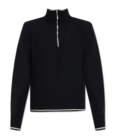Maison Margiela High-neck Front-zip Sweater In Black