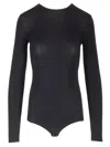 Maison Margiela Long Sleeved Bodysuit Tops Black In Black