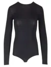 Maison Margiela Long Sleeved Bodysuit Tops Black In Black
