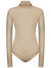 Maison Margiela Long-sleeved Bodysuit With Turtleneck And Stitch Detailing