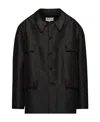 Maison Margiela Long-sleeved Buttoned Jacket In Black