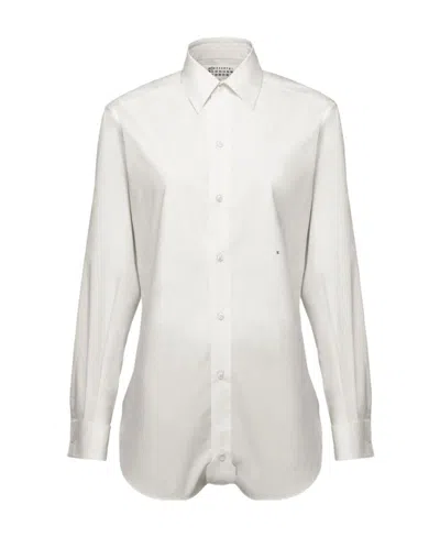 Maison Margiela Long-sleeved Buttoned Shirt In White