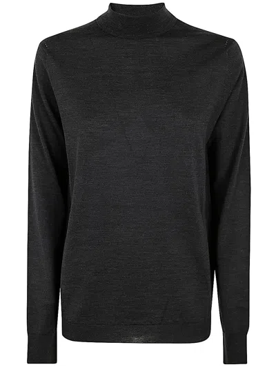 Maison Margiela Long-sleeved Crewneck Jumper In M Dark Grey