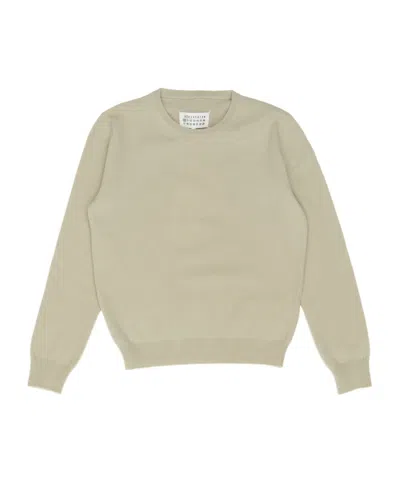 Maison Margiela Long Sleeved Crewneck T-shirt In Gray