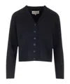 Maison Margiela Long-sleeved Knitted Cardigan In Black