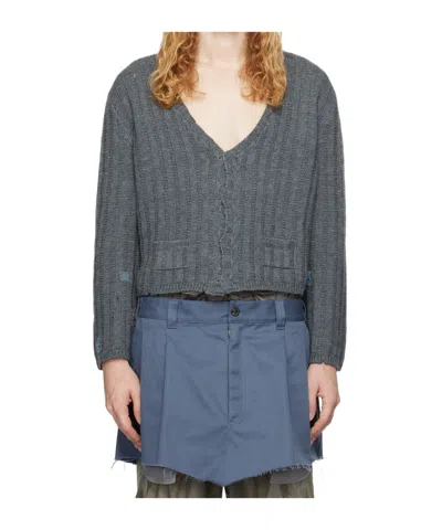 MAISON MARGIELA DISTRESSED PLUNGING CARDIGAN