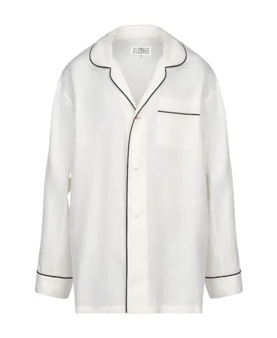 Maison Margiela Long-sleeved Oversize Shirt In White