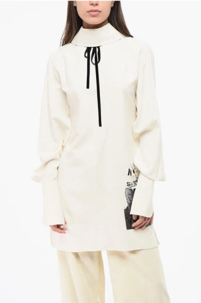 Maison Margiela Long Sleeved Printed Punk Silk Shirt