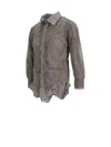 Maison Margiela Checkered Collared Sheer Long-sleeved Shirt In Camel And Tan/white
