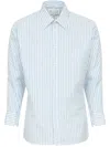 Maison Margiela Striped Poplin Shirt With Buttoned Cuffs In F White Grey