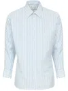 Maison Margiela Striped Poplin Shirt With Buttoned Cuffs In White