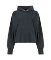Maison Margiela Embroidered Logo Jersey Cropped Hoodie In Black