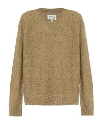 Maison Margiela Long-sleeved Sweater In Brown