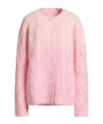 Maison Margiela Long Sleeves Cardigans In Pink