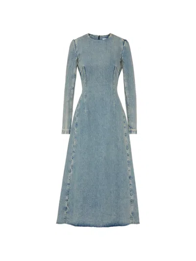 Maison Margiela Long-sleeves Midi Dress In Blue