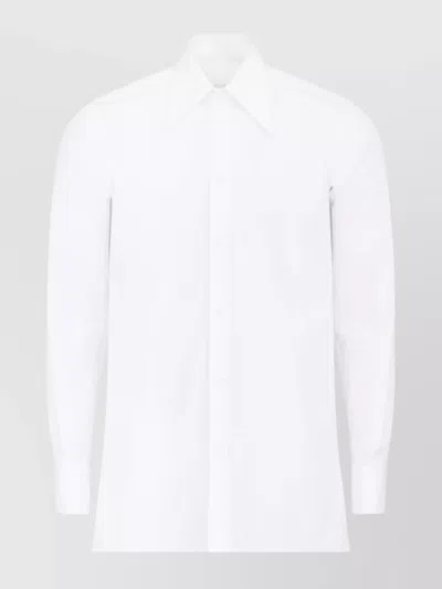 Maison Margiela Long Sleeves Shirt With Cuffed Sleeves In White
