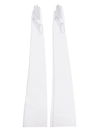 Maison Margiela Long Tulle Gloves In Grey