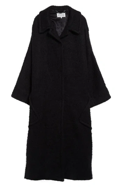 Maison Margiela Bouclé Oversized Coat In Black
