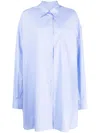 Maison Margiela Longline Poplin Shirt In Blue