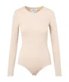 Maison Margiela Beige Nylon Second Skin Bodysuit In Nude