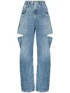 Maison Margiela Loose Fit Denim Jeans With Slash Details Clothing