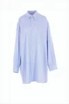 Maison Margiela Loose-fitting Cotton Shirt With Classic Collar In Blue