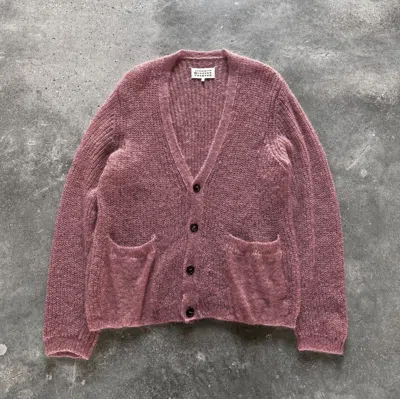 Pre-owned Maison Margiela Loose Knit Mohair Cardigan In Salmon
