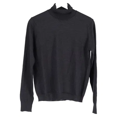 Pre-owned Maison Margiela Loose Thread Turtleneck Sweater In Grey Wool In Black