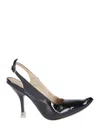 Maison Margiela Love To Death Patent Leather Slingback In Black