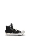 Maison Margiela Men High-top Sneakers With A Distressed Effect In Black