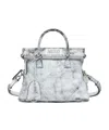 Maison Margiela Textured Leather Shoulder Bag With Top Handles In White