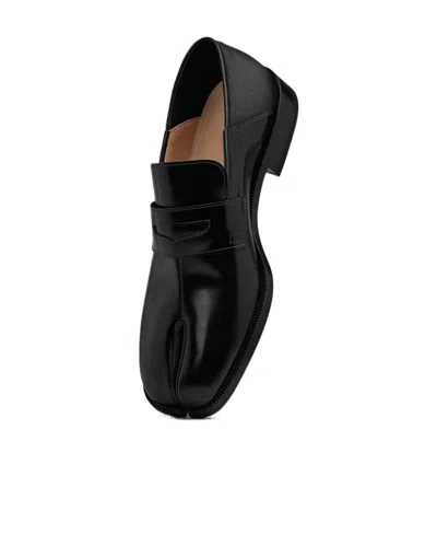 Maison Margiela Low-heel Tabi Calf-leather Loafers In Black