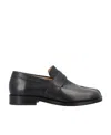 Maison Margiela Tabi Split-toe Glossed-leather Loafers In Black