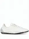 Maison Margiela Low-profile White Sneakers With Textured Sole And Suede Accents In White