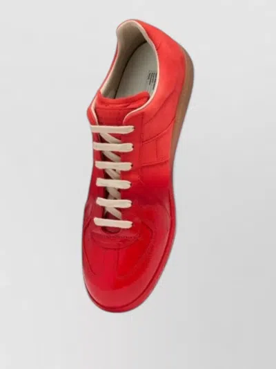 Maison Margiela Low Top Lace Up Patent Sneakers In Multi