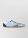 Maison Margiela Quilted Low-top Sneakers With Suede Overlays And Gum Rubber Sole In Blue